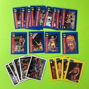 24 WWF WCW 90's Wrestling Trading Cards Classic Hulk Hogan Andre Giant Bret Hart
